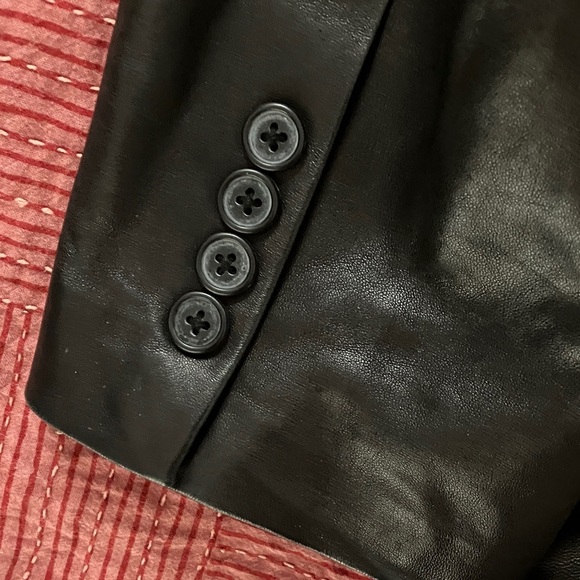 INC International Concepts Black Leather Blazer men’s size large - Picture 11 of 15